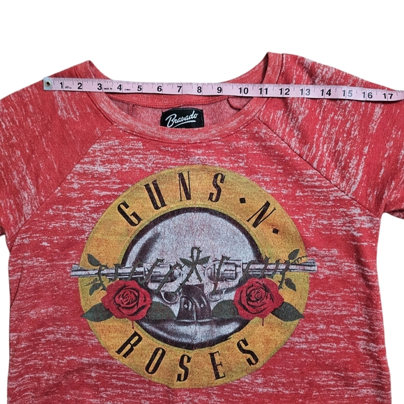 Bravado SM Guns 'n Roses Red Graphic Cropped Pullover Sweater - Picture 8 of 12